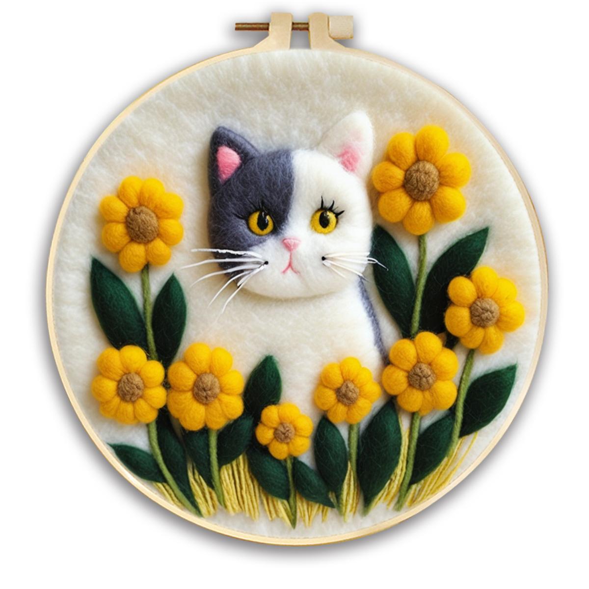 Wool Needle Felt Starter Set Felt Painting Embroidery Kit For Beginners Cat with Felt Used for Adult Craft Kits Home Decor 20cm*20cm
Wool Needle Felt Starter Set Felt Painting Embroidery Kit For Beginners Cat with Felt Used for Adult Craft Kits Home Decor 20cm*20cm