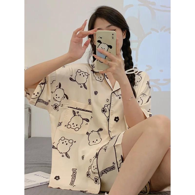 New Pajamas for Women Summer Ice Silk Short-sleeved Shorts Casual Women s Pajamas Home Wear Pajamas Pants Set M белый
New Pajamas for Women Summer Ice Silk Short-sleeved Shorts Casual Women s Pajamas Home Wear Pajamas Pants Set M белый