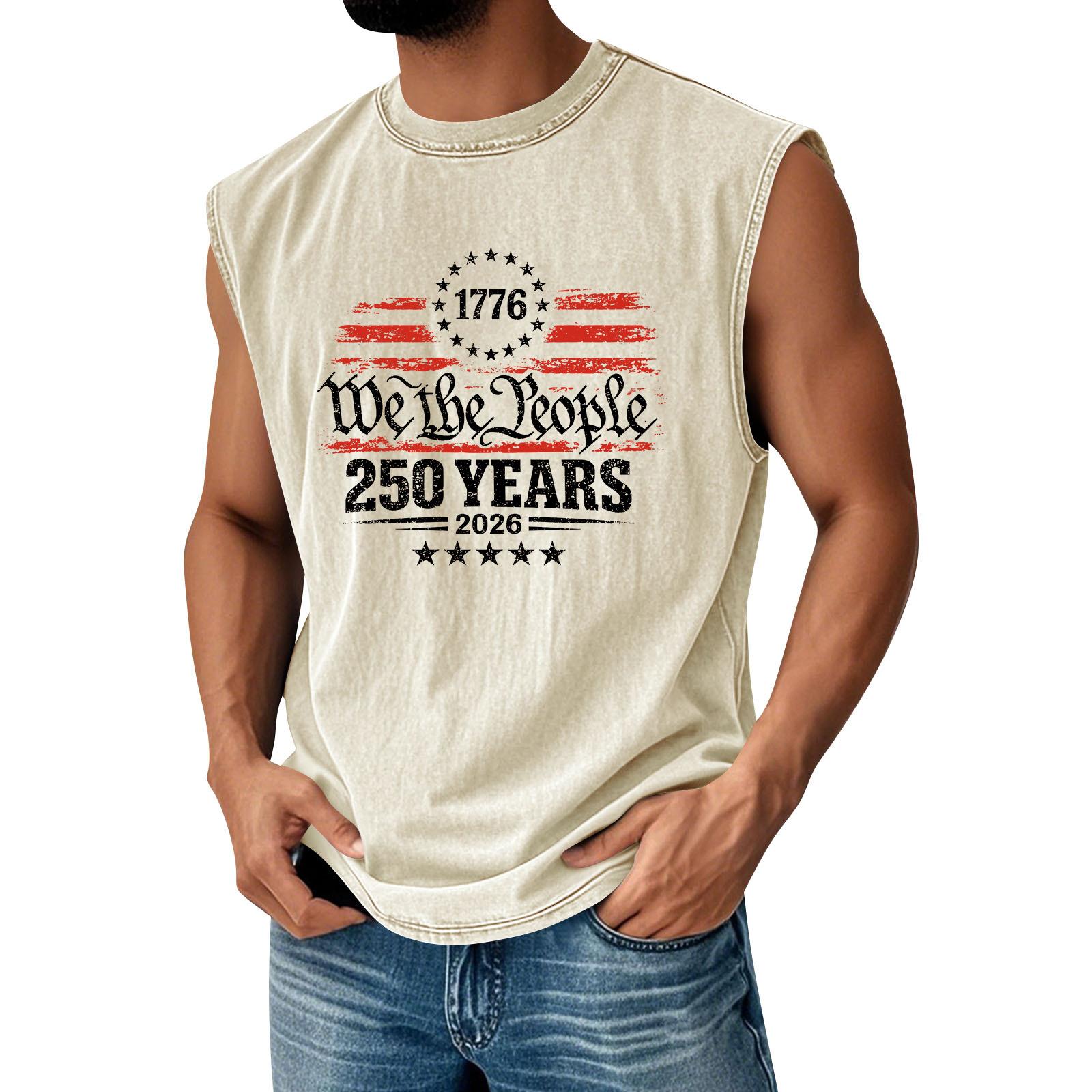 Men’s Sleeveless Tank Top 1776 We The 250 Years 2026 Print Muscle Shirt Crew Neck Casual Fit Cotton Top XL білий
Men’s Sleeveless Tank Top 1776 We The 250 Years 2026 Print Muscle Shirt Crew Neck Casual Fit Cotton Top XL білий
