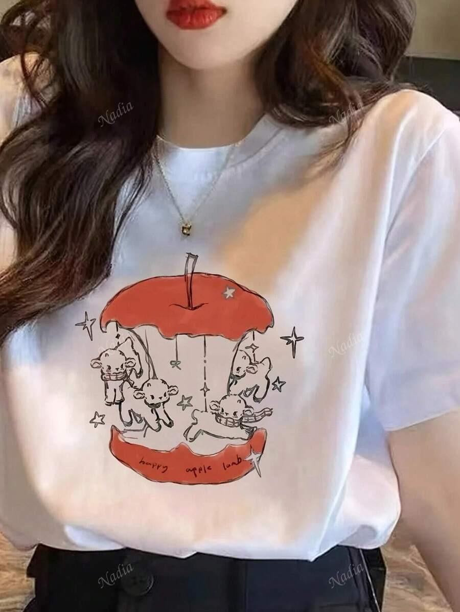 2025 Leisure Fairy Tale Theme T-shirt White Short Sleeve Unique Apple Pure Cotton Printed Cute Clothing Women s Top - Men s S... 5XL
2025 Leisure Fairy Tale Theme T-shirt White Short Sleeve Unique Apple Pure Cotton Printed Cute Clothing Women s Top - Men s S... 5XL