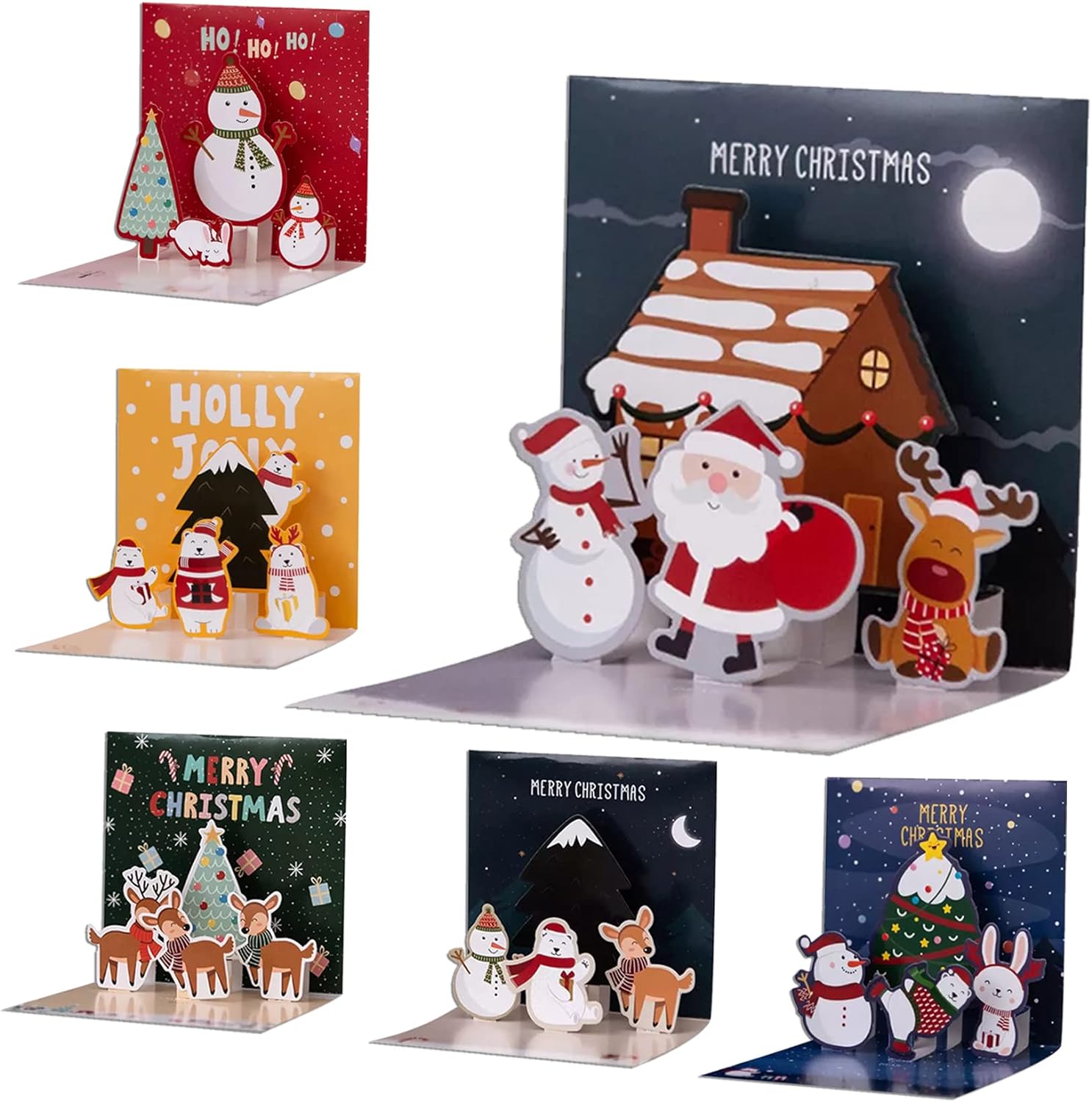 6 Pack 3D Christmas Cards Small Pop Up Christmas Gift Card with Envelopes Stickers Holiday Greeting Cards with Santa Snowman
6 Pack 3D Christmas Cards Small Pop Up Christmas Gift Card with Envelopes Stickers Holiday Greeting Cards with Santa Snowman