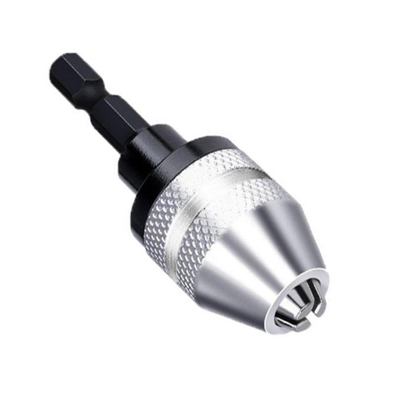 Бесключевой сверлильный патрон 0,3-3,6 мм, инструмент для преобразования, 1/4 дюйма, шестигранный хвостовик, быстросменный адаптер, патрон для электрической дрели серебряный