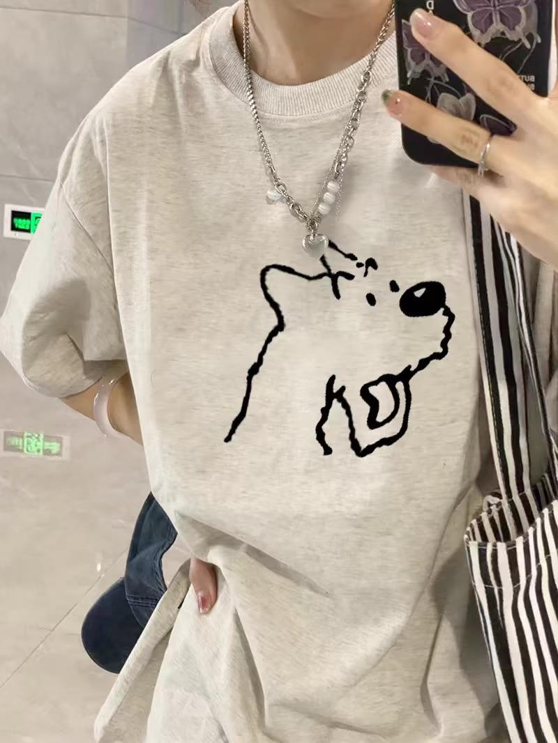 Women s Summer 2025 Gray Loose-Fit Puppy T-shirt - Cute Short Sleeve Pure Cotton XXL Premium
Women s Summer 2025 Gray Loose-Fit Puppy T-shirt - Cute Short Sleeve Pure Cotton XXL Premium