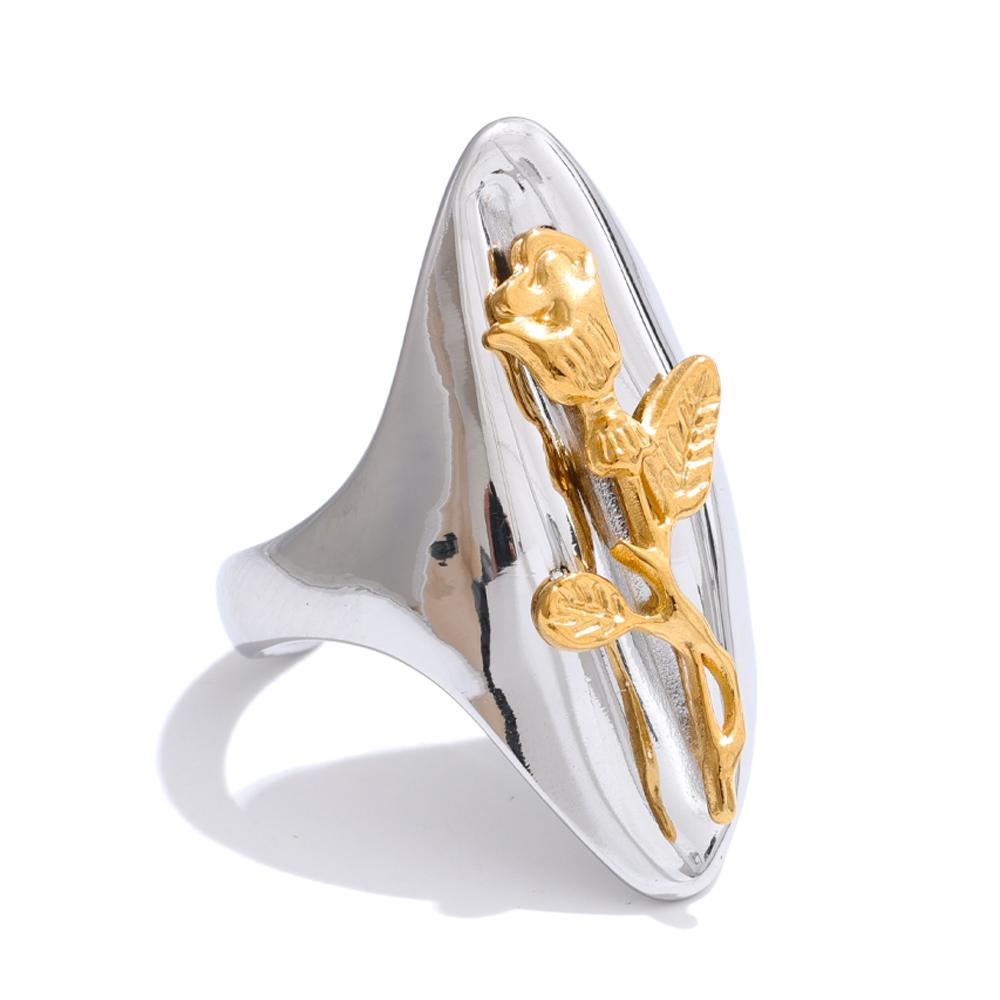 Yhpup High Quality Smooth Stainless Steel Rose Flower Cast Ring 18K Golden Plated Polished Metal Charm Jewelry 2025 7
Yhpup High Quality Smooth Stainless Steel Rose Flower Cast Ring 18K Golden Plated Polished Metal Charm Jewelry 2025 7