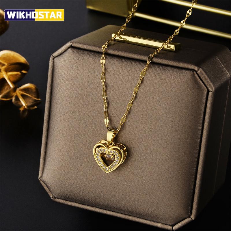 Cute Beating Heart Crystal Pendant Necklace For Women Korean Fashion Stainless Steel Clavicle Chain Female Sexy Wedding Jewelry
Cute Beating Heart Crystal Pendant Necklace For Women Korean Fashion Stainless Steel Clavicle Chain Female Sexy Wedding Jewelry