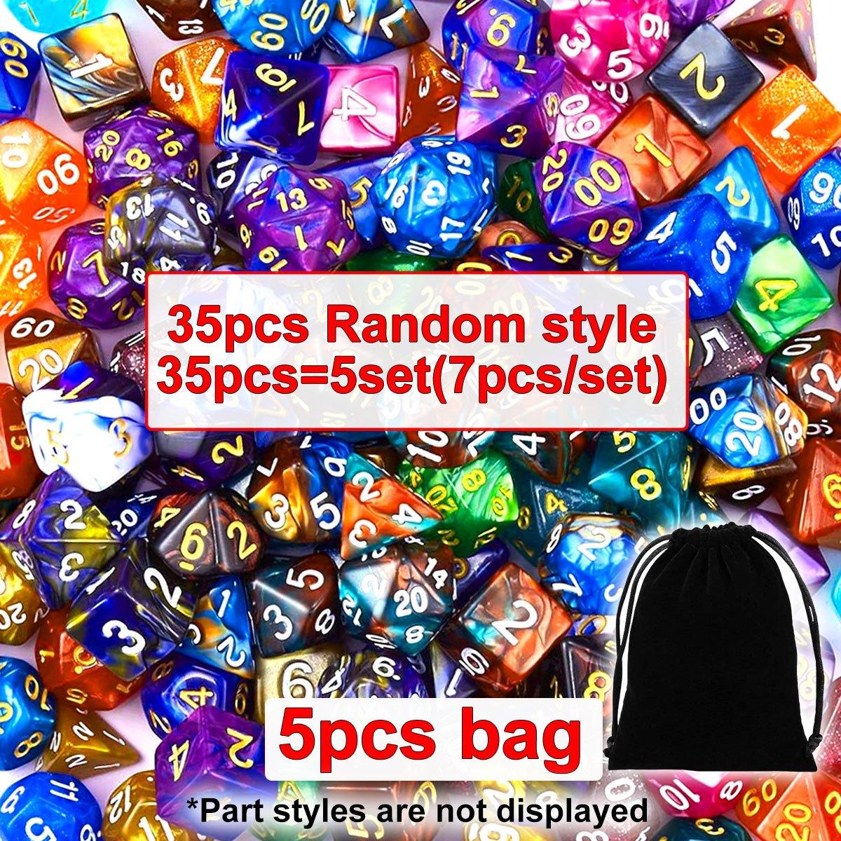 35Pcs Polyhedral DND Dice Set with Black Drawstring Pouch, Color-Coded Faces RPG/D&D Tabletop Game Accessories, ZSY
35Pcs Polyhedral DND Dice Set with Black Drawstring Pouch, Color-Coded Faces RPG/D&D Tabletop Game Accessories, ZSY