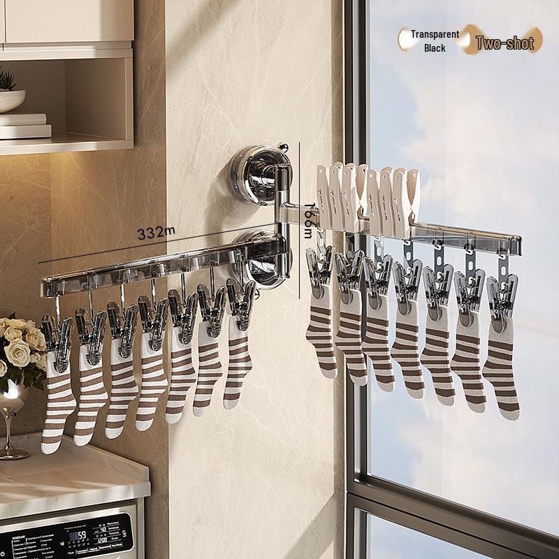 Folding Suction Cup Sock Drying Rack with Multi-Clip Hanger for Indoor Balcony Underwear Drying
Folding Suction Cup Sock Drying Rack with Multi-Clip Hanger for Indoor Balcony Underwear Drying