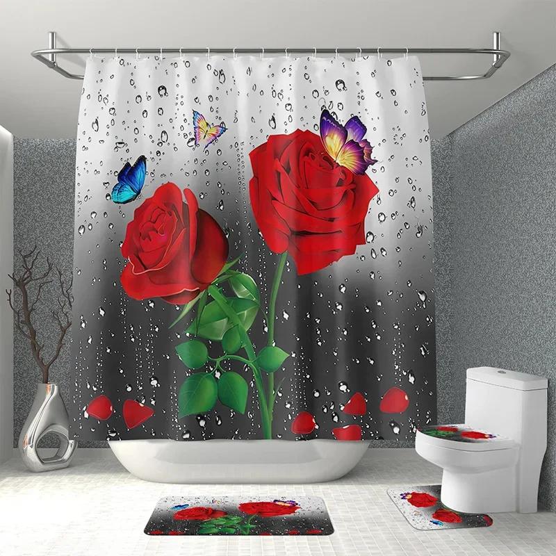 1Pc Rose Flower Bathroom Curtain With 12 Hooks 3D Digital Printing Shower Curtain Fashion Polyester Waterproof Bathroom Decor W60H190(CM)-1 Pcs
1Pc Rose Flower Bathroom Curtain With 12 Hooks 3D Digital Printing Shower Curtain Fashion Polyester Waterproof Bathroom Decor W60H190(CM)-1 Pcs