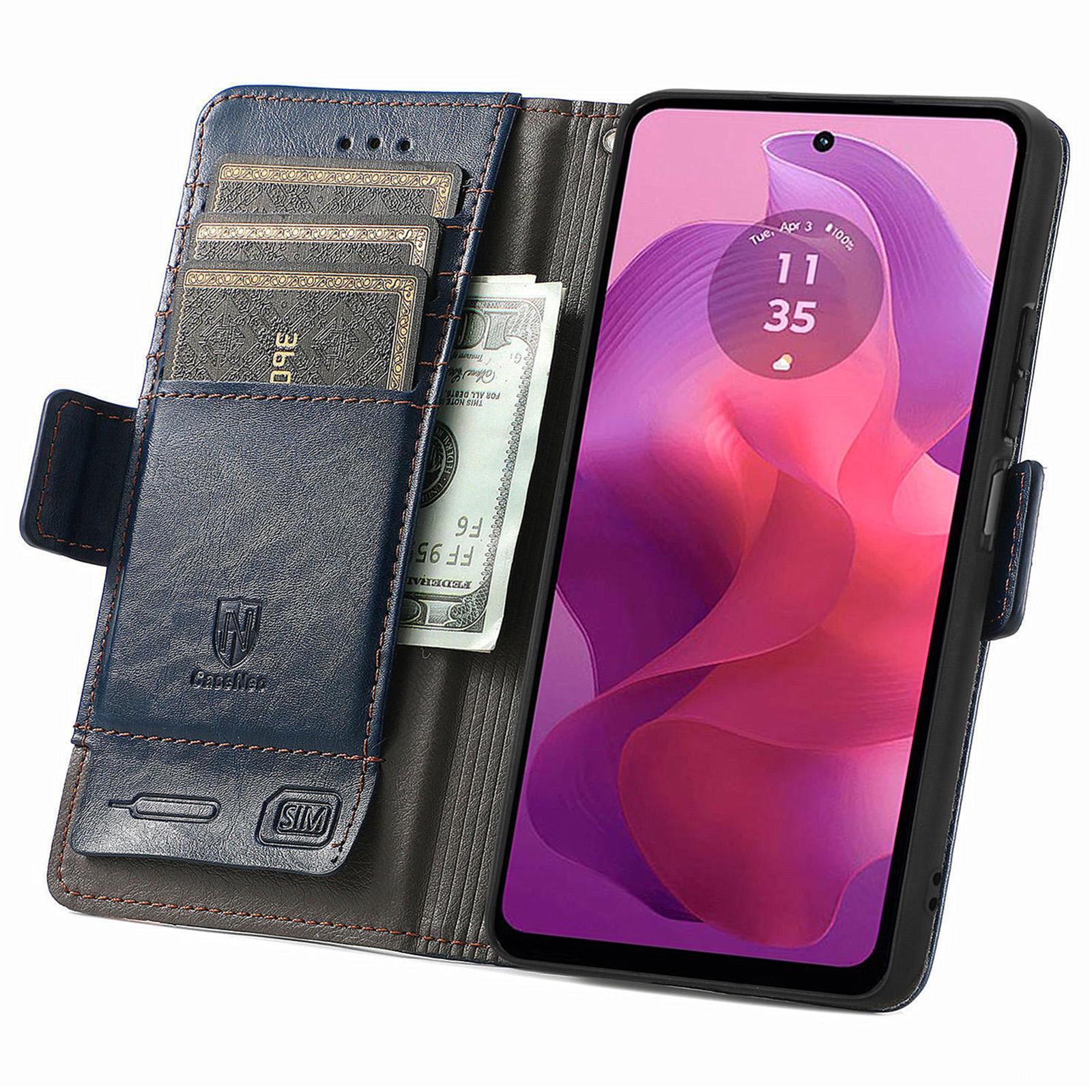 For Motorola Moto E14 4G/G04 4G/G04s 4G/G24 4G Phone Cases CASENEO PU Leather Cover Stand with RFID Blocking Wallet Dark Blue
For Motorola Moto E14 4G/G04 4G/G04s 4G/G24 4G Phone Cases CASENEO PU Leather Cover Stand with RFID Blocking Wallet Dark Blue