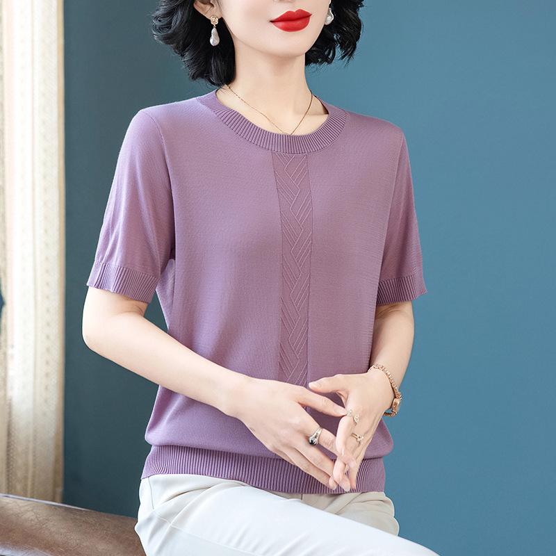 2026 Summer Ice Silk Knit Top for Middle-aged & Elderly Women - Stylish Short Sleeve Mother s Day Shirt 4XL (Recommended 135-150 jin) фіолетовий
2026 Summer Ice Silk Knit Top for Middle-aged & Elderly Women - Stylish Short Sleeve Mother s Day Shirt 4XL (Recommended 135-150 jin) фіолетовий