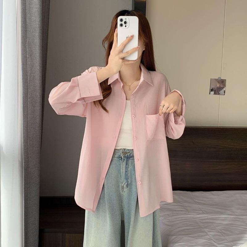 Spring Summer Casual Button Down Blouse Lightweight Long Sleeve Pocket Shirt S рожевий
Spring Summer Casual Button Down Blouse Lightweight Long Sleeve Pocket Shirt S рожевий