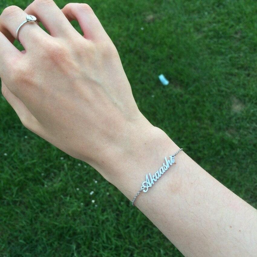 Браслет с именем из нержавеющей стали, цепочка на заказ, женские ювелирные изделия, табличка с именем золотого цвета, персонализированные браслеты с подвесками для женщин и детей, подарки
Браслет с именем из нержавеющей стали, цепочка на заказ, женские ювелирные изделия, табличка с именем золотого цвета, персонализированные браслеты с подвесками для женщин и детей, подарки