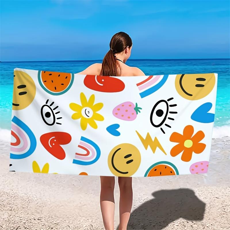 Summer Fun Beach Towel, Rainbow Strawberry Watermelon Heart Lightning Pattern Quick Dry Absorbent for Outdoor Pool Bath W40*H60(CM)
Summer Fun Beach Towel, Rainbow Strawberry Watermelon Heart Lightning Pattern Quick Dry Absorbent for Outdoor Pool Bath W40*H60(CM)