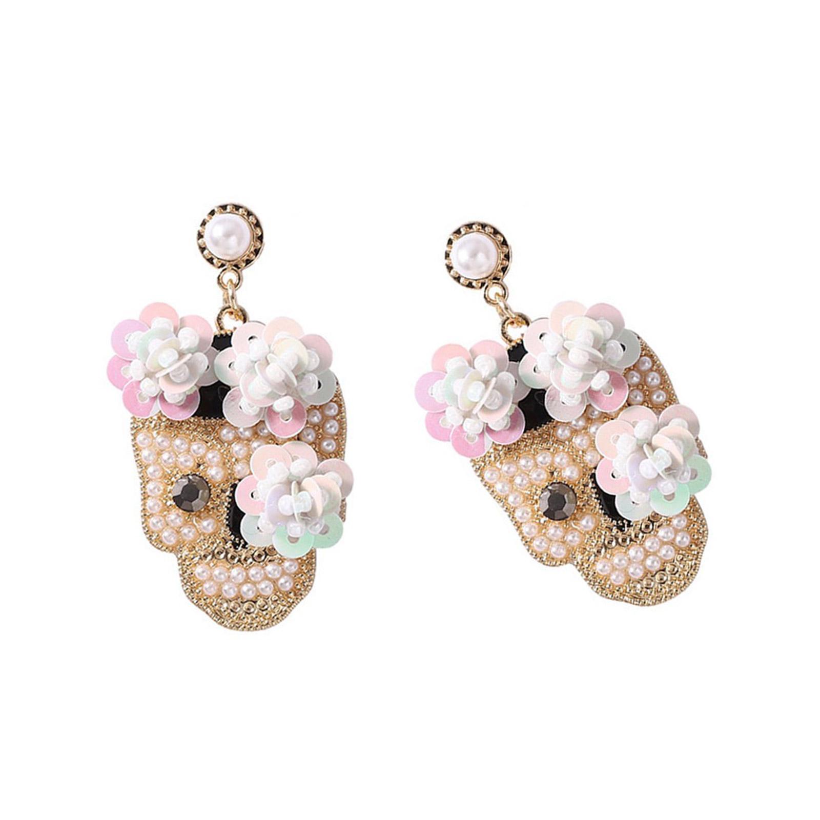 Elegant Skull Shaped Studs Earrings Cool Zircon Studded Skull Earrings Charm with Floral Accent for Youthful Style
Elegant Skull Shaped Studs Earrings Cool Zircon Studded Skull Earrings Charm with Floral Accent for Youthful Style
