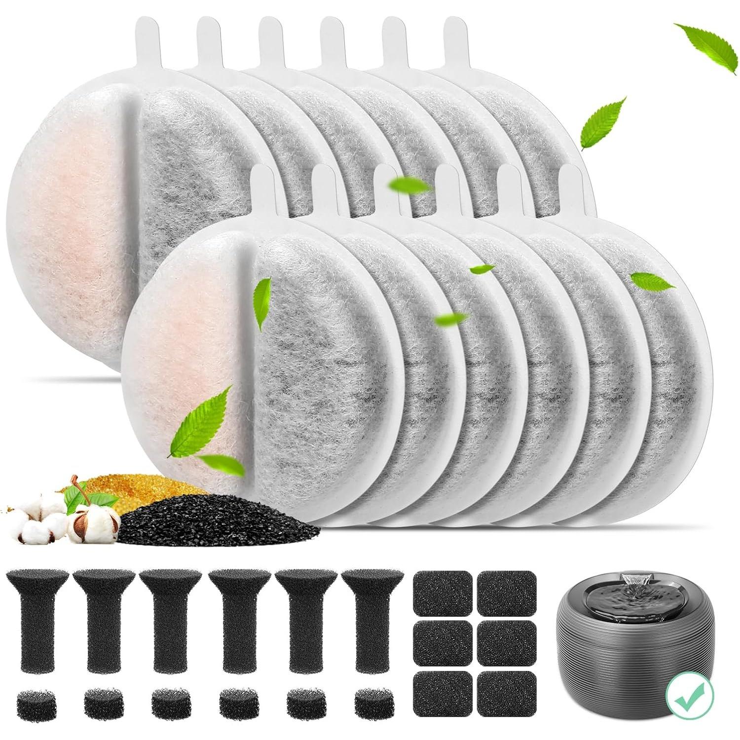 ATUBAN Cat Water Fountain Filters for Lite & Premium 2.5L Drinking Fountain,Replacement Filter/Foam/Sponge for Pet Fountain 8PCS
ATUBAN Cat Water Fountain Filters for Lite & Premium 2.5L Drinking Fountain,Replacement Filter/Foam/Sponge for Pet Fountain 8PCS