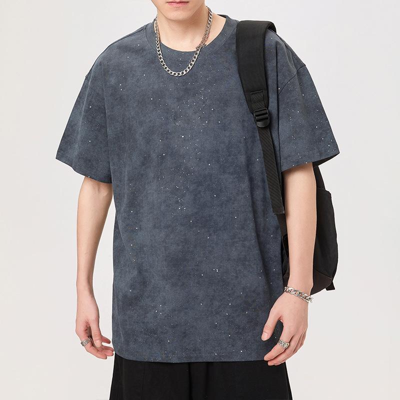 Летняя американская трикотажная футболка свободного кроя высокой плотности с золотым тиснением, модная мужская футболка с коротким рукавом 4XL серый
Летняя американская трикотажная футболка свободного кроя высокой плотности с золотым тиснением, модная мужская футболка с коротким рукавом 4XL серый