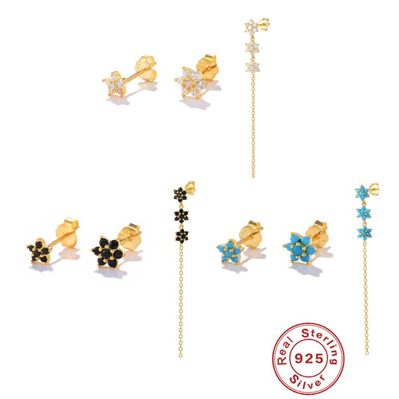 925 Sterling Silver Earrings 3-Piece Set Stud Earrings Combination Set Fringed Chain Classic Flower Ear Buckle Earphone 925 Silver
925 Sterling Silver Earrings 3-Piece Set Stud Earrings Combination Set Fringed Chain Classic Flower Ear Buckle Earphone 925 Silver