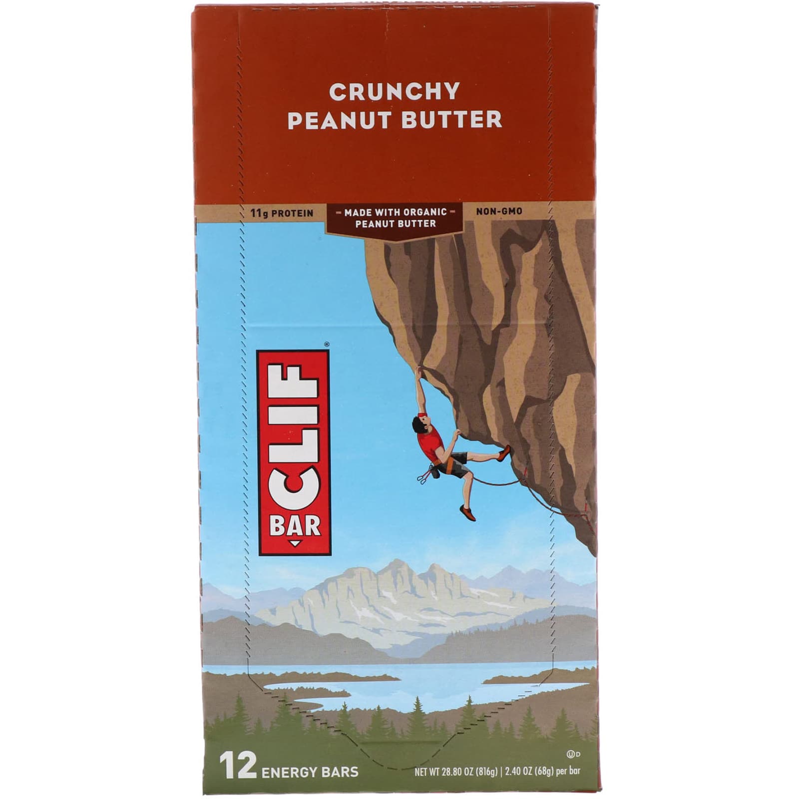 Clif Bar, Енергетичний батончик, Хрустке арахісове масло, 12 батончиків, 2,40 унції (68 г) Кожен
Clif Bar, Енергетичний батончик, Хрустке арахісове масло, 12 батончиків, 2,40 унції (68 г) Кожен