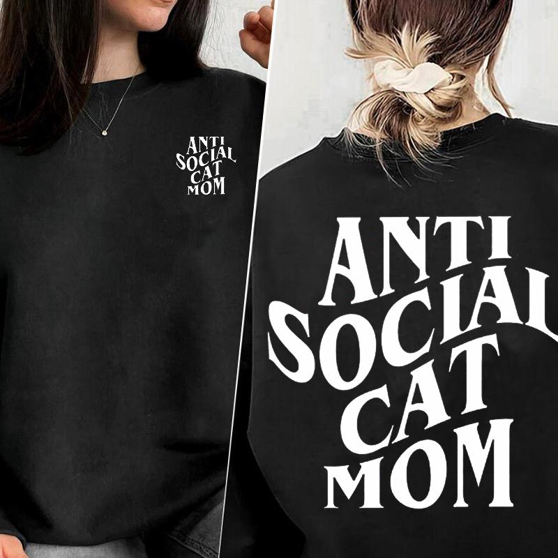 Антисоциальные толстовки для клуба Cat Moms, пуловер в стиле Харадзюку, забавный свитер с котом, мамой, женщиной, повседневная уличная одежда с капюшоном на весну и осень
Антисоциальные толстовки для клуба Cat Moms, пуловер в стиле Харадзюку, забавный свитер с котом, мамой, женщиной, повседневная уличная одежда с капюшоном на весну и осень