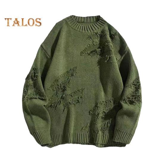 Мужской зимний свитер с неровным рваным узором, круглый вырез, свободный, с длинными рукавами, толстый спортивный свитер для повседневной носки M зелёный
Мужской зимний свитер с неровным рваным узором, круглый вырез, свободный, с длинными рукавами, толстый спортивный свитер для повседневной носки M зелёный