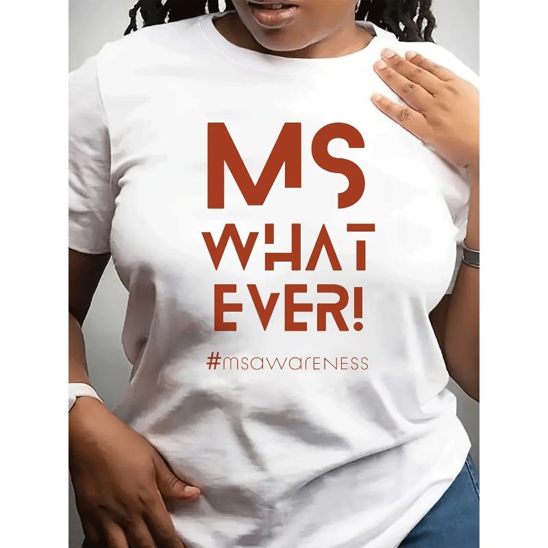 Women Plus Size MS Awareness T-Shirt White Red Lettering Geometric Pattern MS What Ever! Crew Neck Empowering Gift All-Season Casual Top 4XL білий
Women Plus Size MS Awareness T-Shirt White Red Lettering Geometric Pattern MS What Ever! Crew Neck Empowering Gift All-Season Casual Top 4XL білий