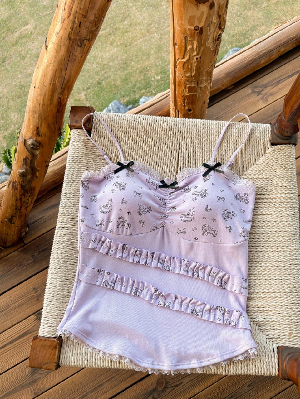 2026 Lace Bowknot Built-in Bra Camisole with Little Horse Print for Women One Size (Fits 80-130 Jin) фіолетовий
2026 Lace Bowknot Built-in Bra Camisole with Little Horse Print for Women One Size (Fits 80-130 Jin) фіолетовий