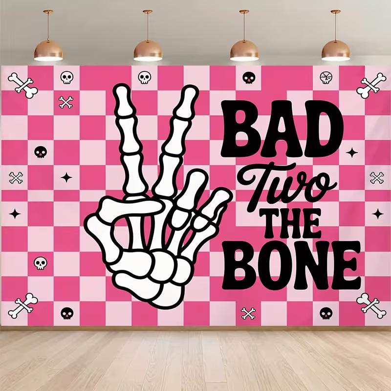 2D Pink & White Checkerboard Bad Two The Bone Backdrop for 2nd Birthday Party Decoration 47.2x31.5inch/120*80cm
2D Pink & White Checkerboard Bad Two The Bone Backdrop for 2nd Birthday Party Decoration 47.2x31.5inch/120*80cm