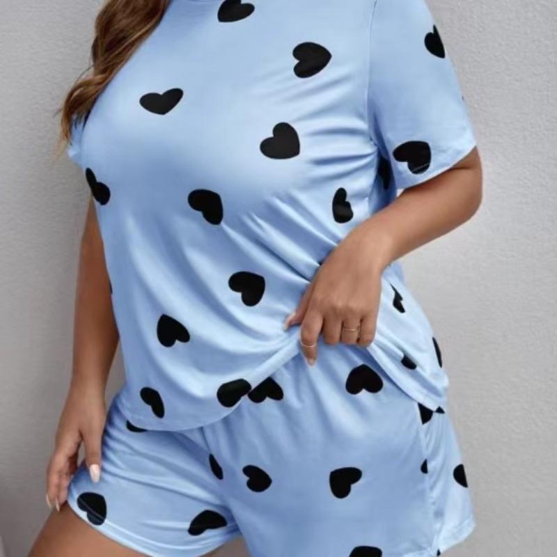 Большие размеры, свободная одежда для сна, круглый вырез, женские пижамные комплекты, футболка с коротким рукавом, шорты, розовое сердце, домашний костюм XL
Большие размеры, свободная одежда для сна, круглый вырез, женские пижамные комплекты, футболка с коротким рукавом, шорты, розовое сердце, домашний костюм XL