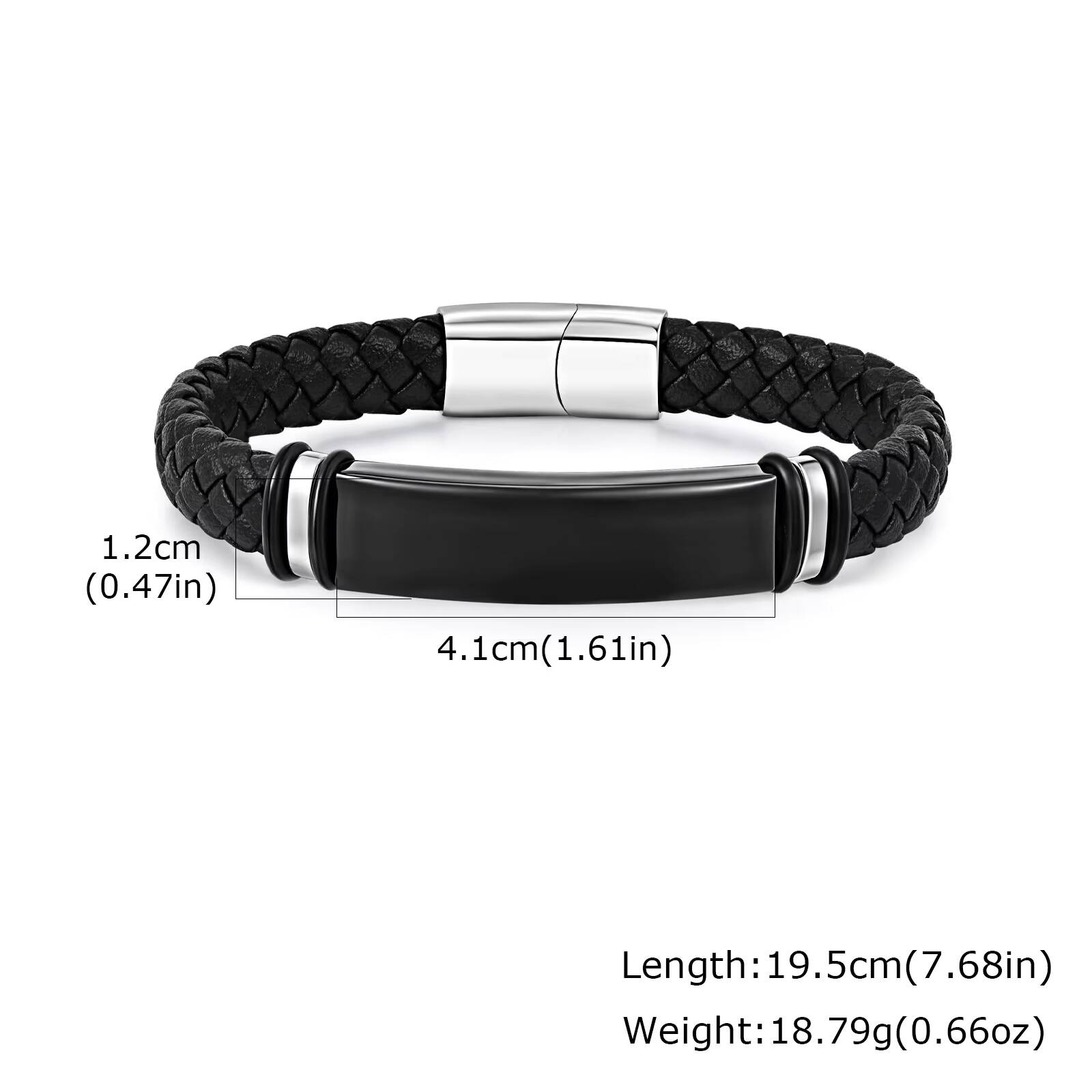 Vnox Free Custom Engraved Leather Bracelet Stainless Steel Tube Bar Wristband Adjustable 19.5cm 21.5cm Personalized Gift for Men
Vnox Free Custom Engraved Leather Bracelet Stainless Steel Tube Bar Wristband Adjustable 19.5cm 21.5cm Personalized Gift for Men