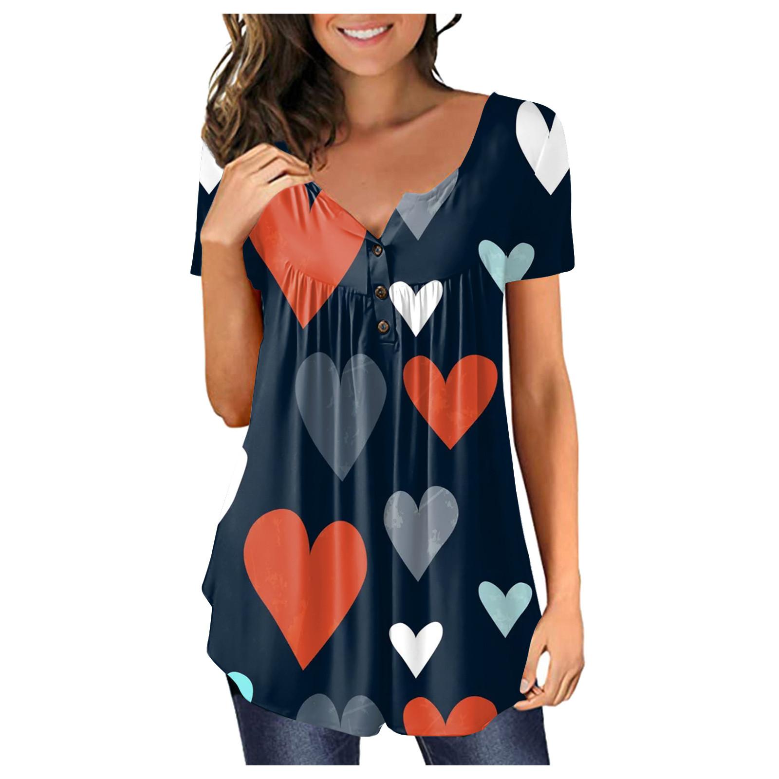Women s Fashion Print Loose Casual Short Sleeve V-Neck Live Button Top XL
Women s Fashion Print Loose Casual Short Sleeve V-Neck Live Button Top XL