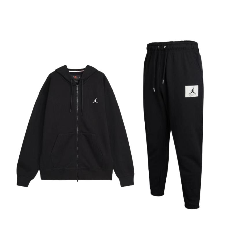 Jordan Logo Embroidered Pattern Hooded Long Sleeve Fleece Knit Cuffed Sweatpants Casual Sports Set Men sets Black FV7292-010+DQ7469-010 M
Jordan Logo Embroidered Pattern Hooded Long Sleeve Fleece Knit Cuffed Sweatpants Casual Sports Set Men sets Black FV7292-010+DQ7469-010 M