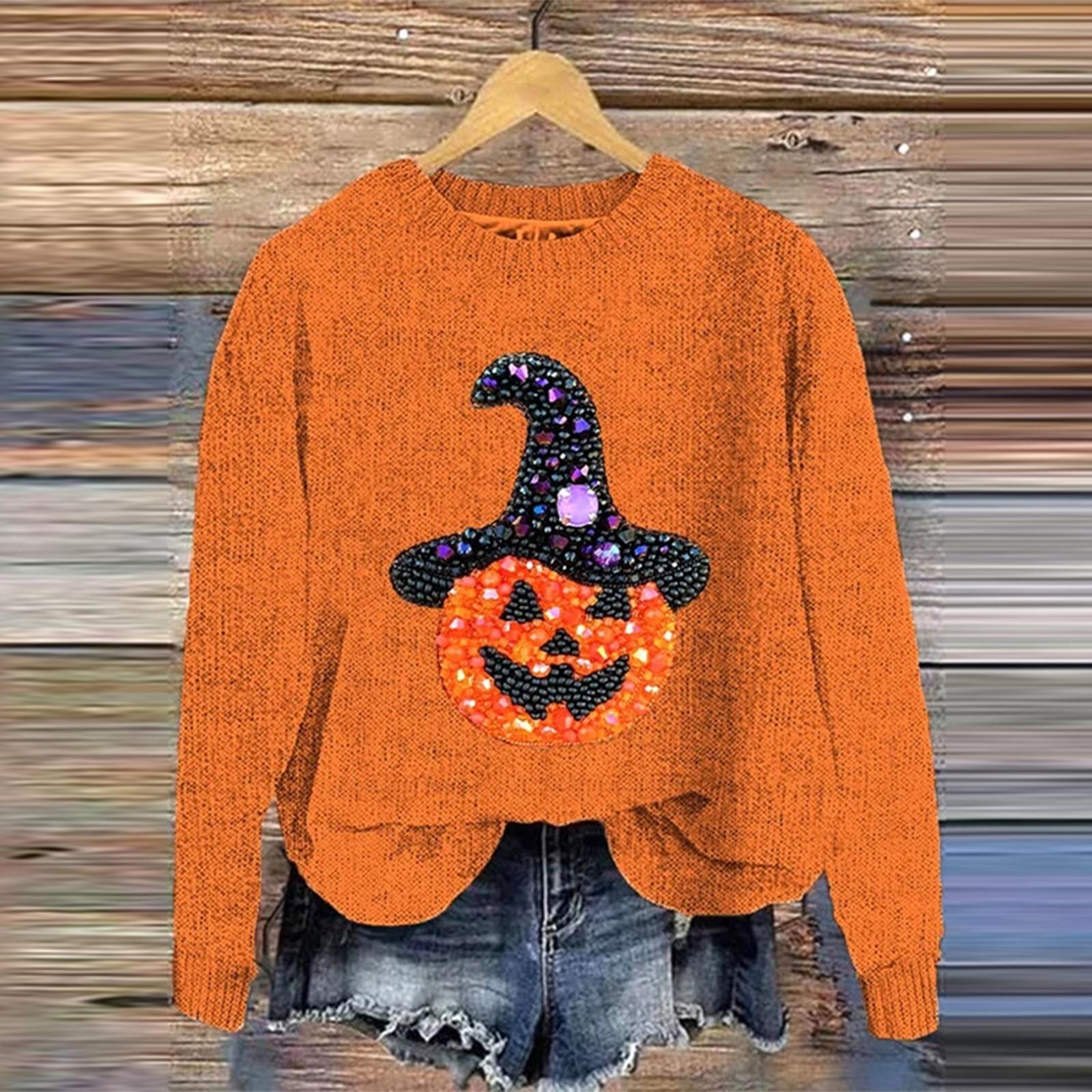 Свитшоты на Хэллоуин для женщин, вязаный свитер, милая рубашка, осенний свитер с круглым вырезом, топы M оранжевый
Свитшоты на Хэллоуин для женщин, вязаный свитер, милая рубашка, осенний свитер с круглым вырезом, топы M оранжевый