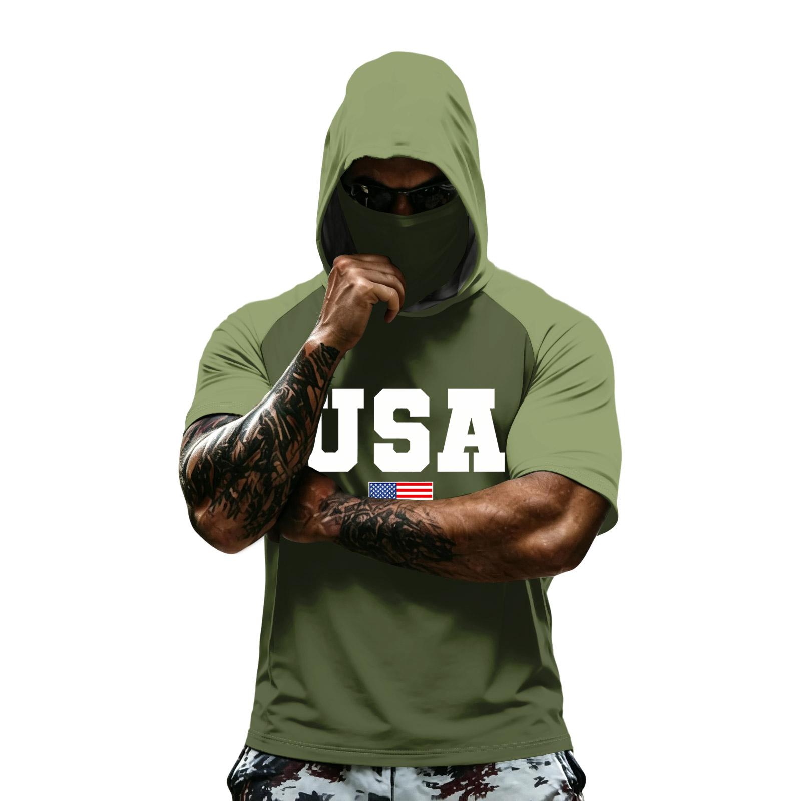 Men s Hooded Short Sleeve T Shirt with USA Flag Print Athletic Loose Fit Pullover Casual Sportswear L армия зеленый
Men s Hooded Short Sleeve T Shirt with USA Flag Print Athletic Loose Fit Pullover Casual Sportswear L армия зеленый
