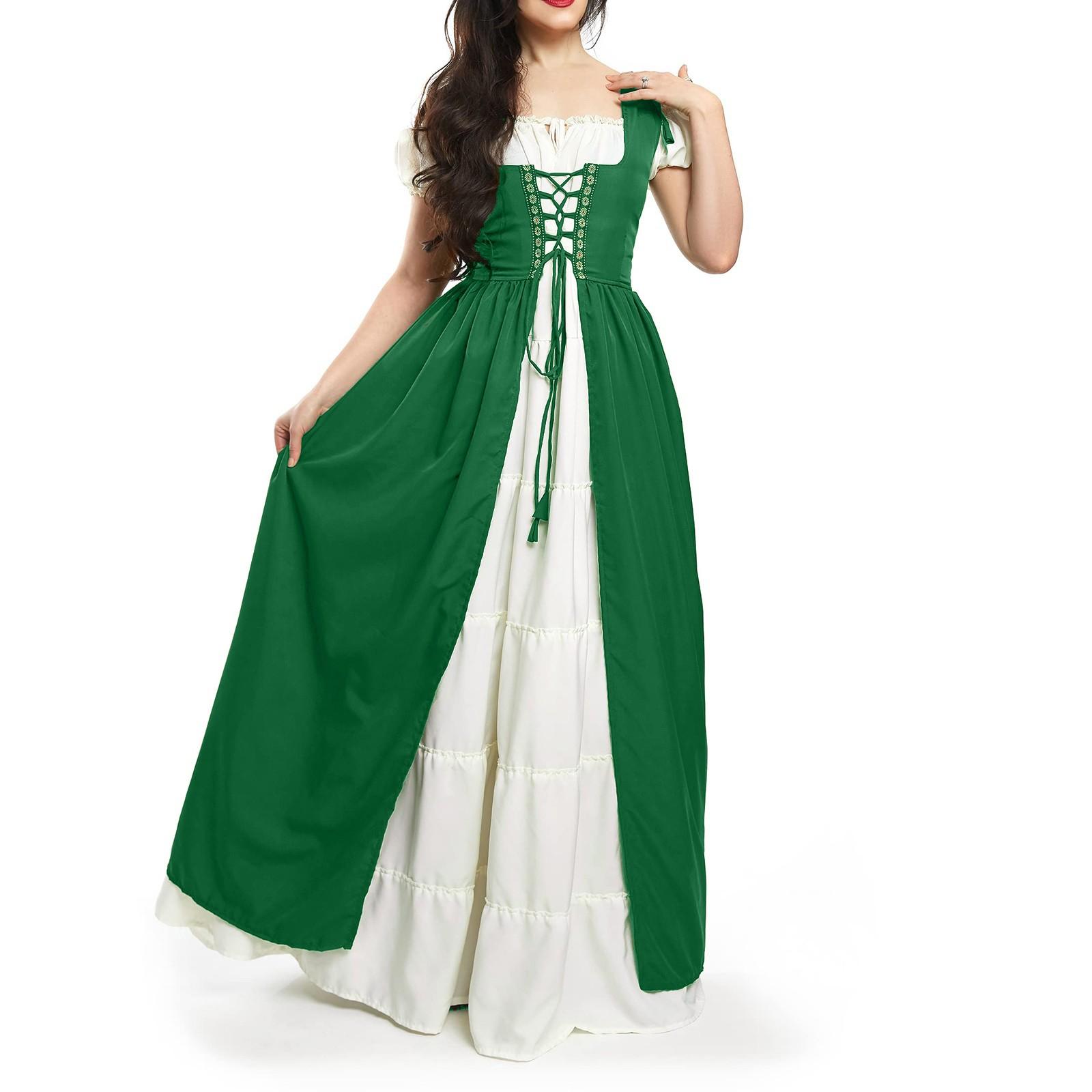 Women s Solid Color Dress Waist Square Collar Two-piece Cos Dress M зелений
Women s Solid Color Dress Waist Square Collar Two-piece Cos Dress M зелений