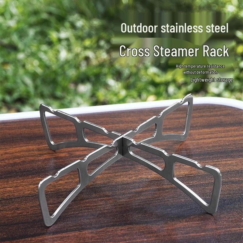 Stainless Steel Outdoor Steaming and Pot Rack for Camping, Kitchen, and Barbecue.
Stainless Steel Outdoor Steaming and Pot Rack for Camping, Kitchen, and Barbecue.
