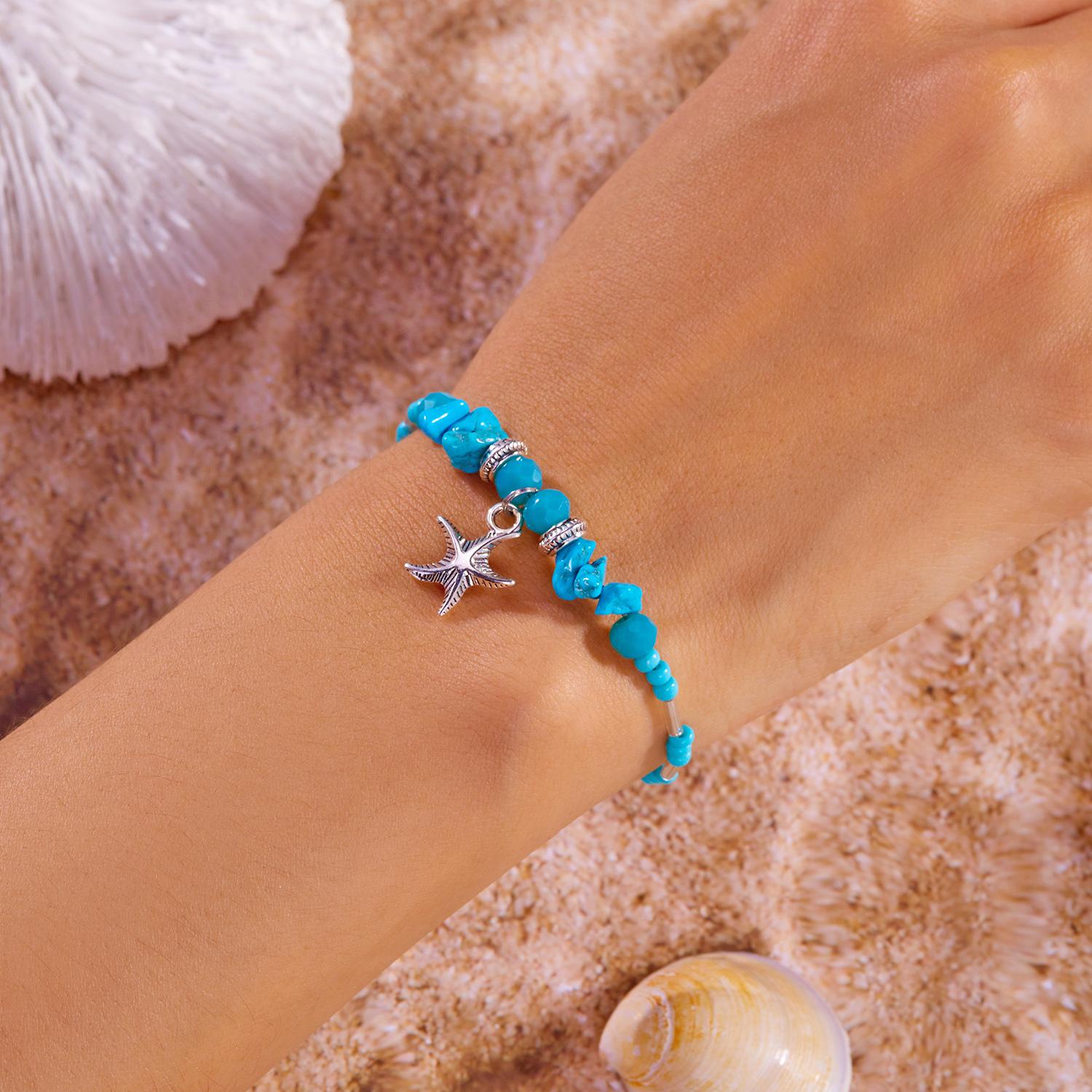 Pink Crystal Beads Irregular Gravel Bracelet for Women Natural Stone Starfish Charm Bracelets Summer Beach Jewelry Vacation Gift
Pink Crystal Beads Irregular Gravel Bracelet for Women Natural Stone Starfish Charm Bracelets Summer Beach Jewelry Vacation Gift