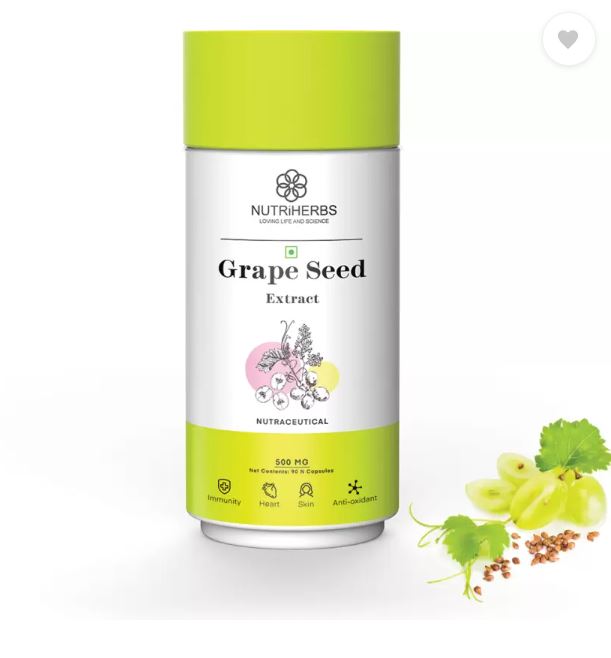 Nutriherbs Grape Seed Extract Capsules | for Healthy Skin , Digestion & Cholesterol Level (90 Capsules)
Nutriherbs Grape Seed Extract Capsules | for Healthy Skin , Digestion & Cholesterol Level (90 Capsules)