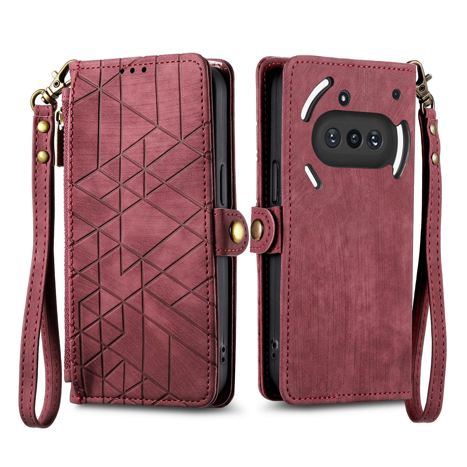 For Nothing Phone (3a) Zipper Wallet Case Geometry Lines Leather Phone Cover with Strap Brown
For Nothing Phone (3a) Zipper Wallet Case Geometry Lines Leather Phone Cover with Strap Brown