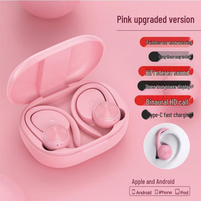 TWS Wireless Sports Earphones with Ear Hook & Long Battery Life рожевий
TWS Wireless Sports Earphones with Ear Hook & Long Battery Life рожевий