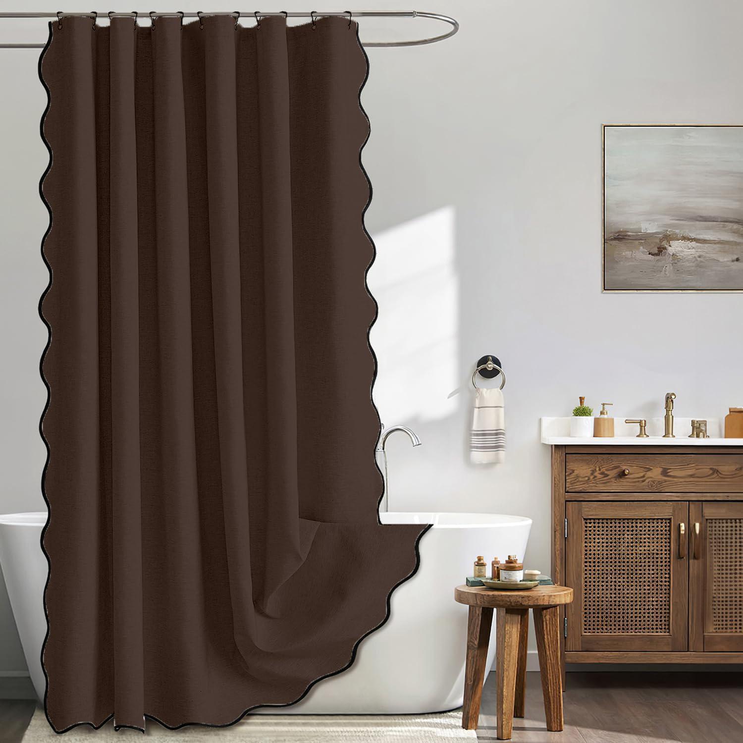 Black Wavy Border Shower Curtain Solid Color Linen Look Waterproof Bathroom Partition Curtain for Home Decor and Privacy 90*180cm коричневий
Black Wavy Border Shower Curtain Solid Color Linen Look Waterproof Bathroom Partition Curtain for Home Decor and Privacy 90*180cm коричневий