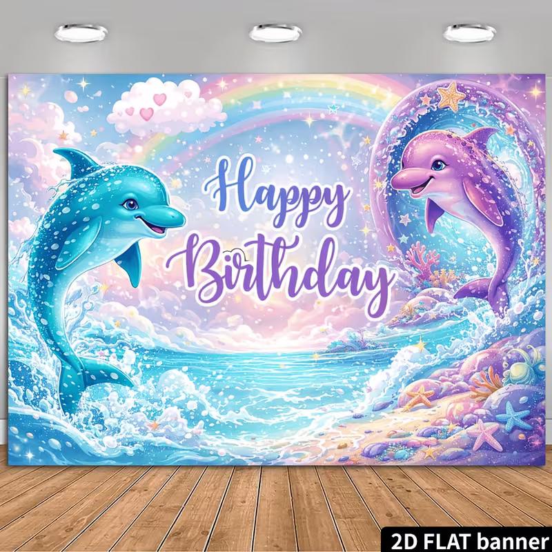 2D Whimsical Underwater Backdrop, Pink & Blue Dolphins Photo Booth Banner 47.2x31.5inch/120*80cm
2D Whimsical Underwater Backdrop, Pink & Blue Dolphins Photo Booth Banner 47.2x31.5inch/120*80cm