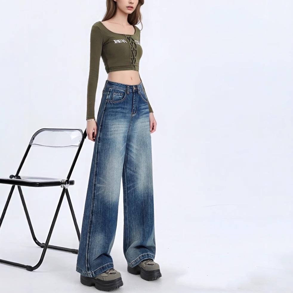 Three-Dimensional Floral Wide-Leg Blue Lyocell Jeans - Women s Retro Distressed Casual Slimming Pants Medium
Three-Dimensional Floral Wide-Leg Blue Lyocell Jeans - Women s Retro Distressed Casual Slimming Pants Medium