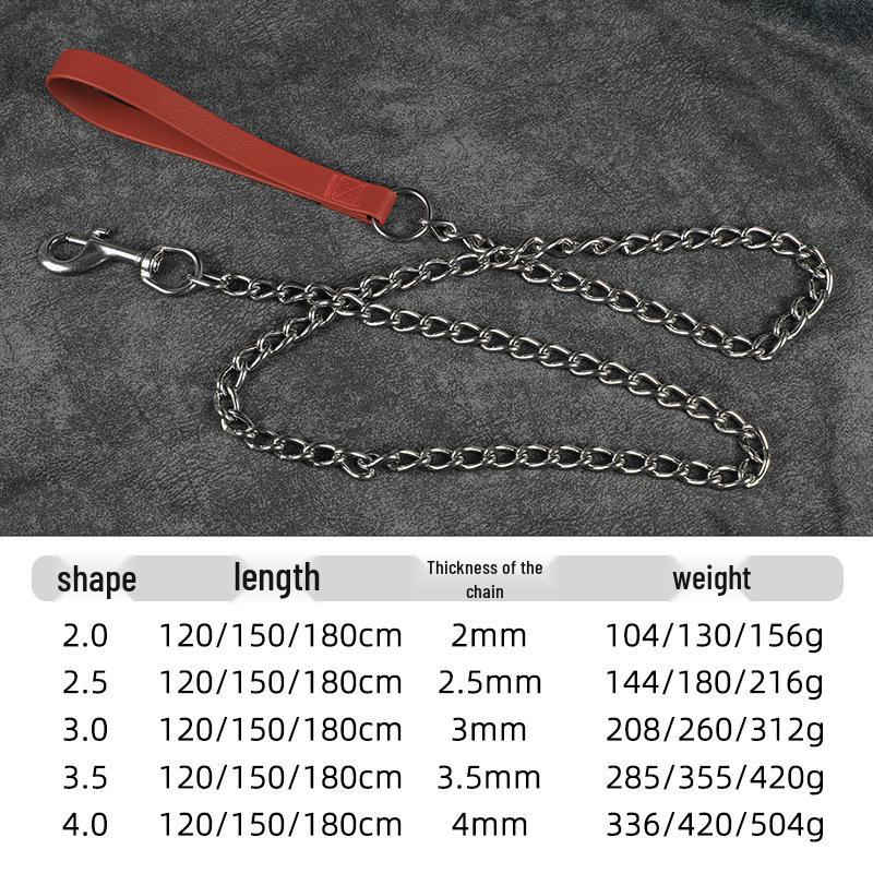 304 Stainless Steel Anti-Bite Dog Leash with Shockproof Chain for Small and Large Dogs 2.0mm for Small Dogs, Length 1.2m
304 Stainless Steel Anti-Bite Dog Leash with Shockproof Chain for Small and Large Dogs 2.0mm for Small Dogs, Length 1.2m