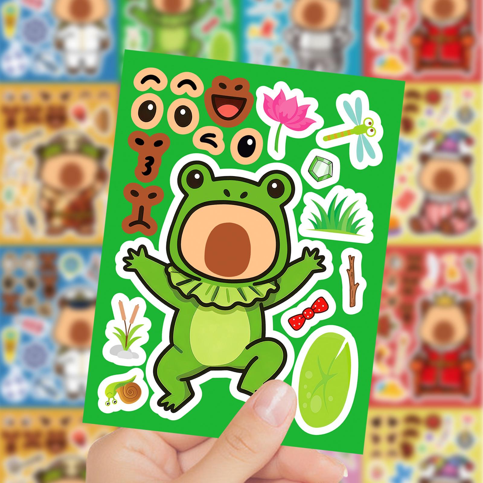 8/16 Pcs Cute Cartoon Capybara Animal Puzzle Make A Face Stickers Educational DIY Game for Fridge Suitcase Lunch Box Decals
8/16 Pcs Cute Cartoon Capybara Animal Puzzle Make A Face Stickers Educational DIY Game for Fridge Suitcase Lunch Box Decals