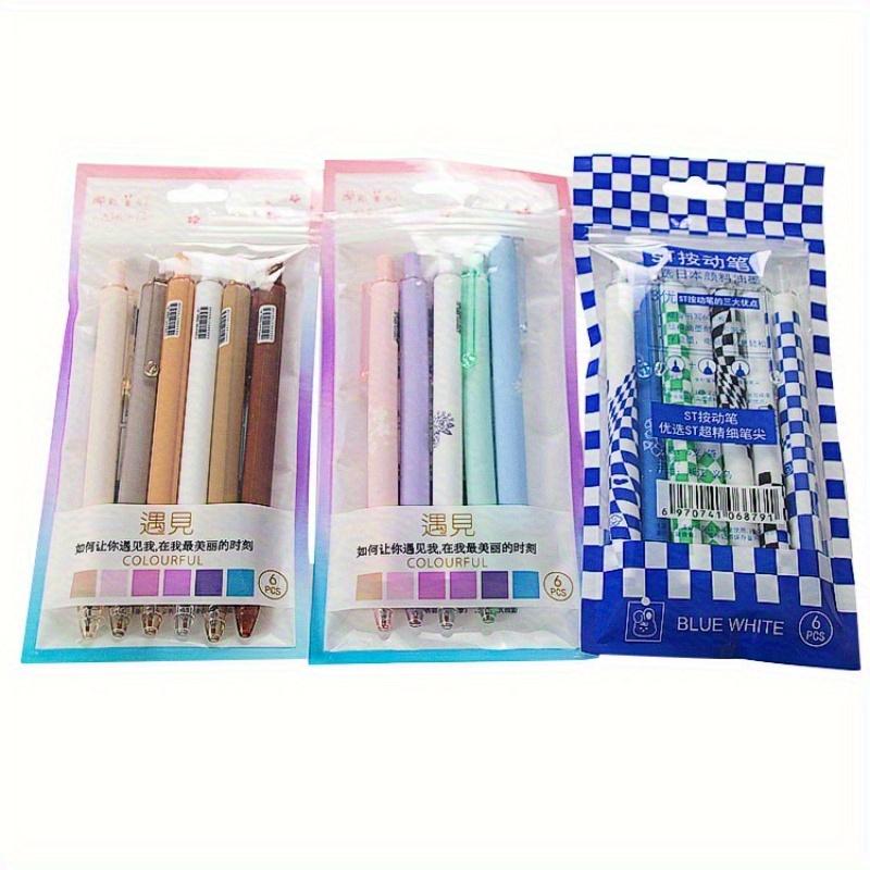 Снова в школу сезон 3 упаковки/18 шт. 0,5 мм ручка-пресс с нейтральными чернилами, высокая ценность, пресс-ручка с ST-наконечником, ручка-роллер, черная ручка для подписи, офисные канцелярские товары Random style 3 packs