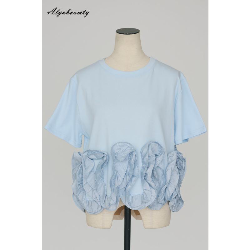 Korean Style Summer Women Cotton T-Shirt White Black Blue Floral Applique Top Short Sleeve Patchwork Basic Ladies Tee One Size синій
Korean Style Summer Women Cotton T-Shirt White Black Blue Floral Applique Top Short Sleeve Patchwork Basic Ladies Tee One Size синій