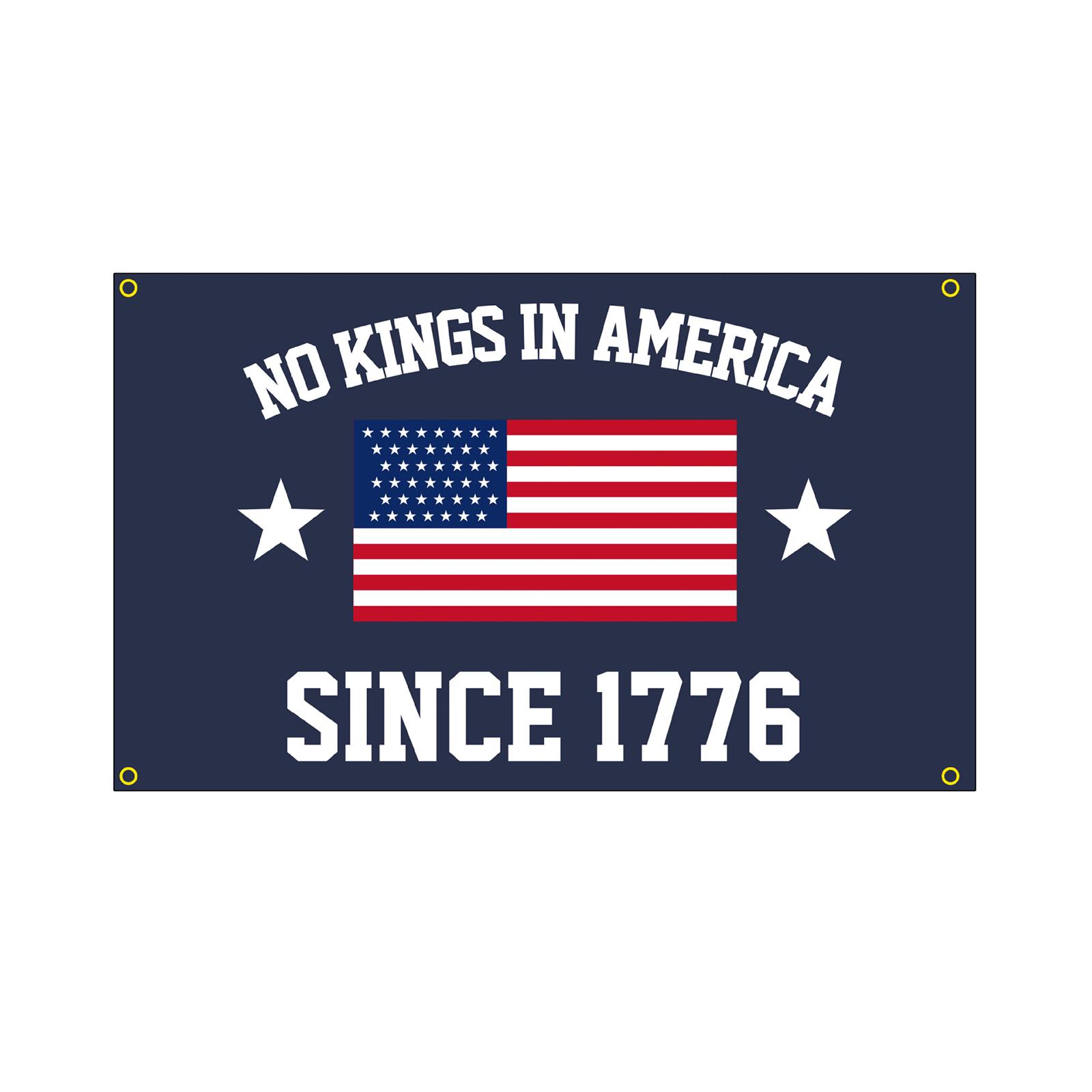 No Kings In America Since 1776 Outdoor Banner Party Decoration Background Flag for Patriotic Events and Celebrations Durable Material with Grommets
No Kings In America Since 1776 Outdoor Banner Party Decoration Background Flag for Patriotic Events and Celebrations Durable Material with Grommets