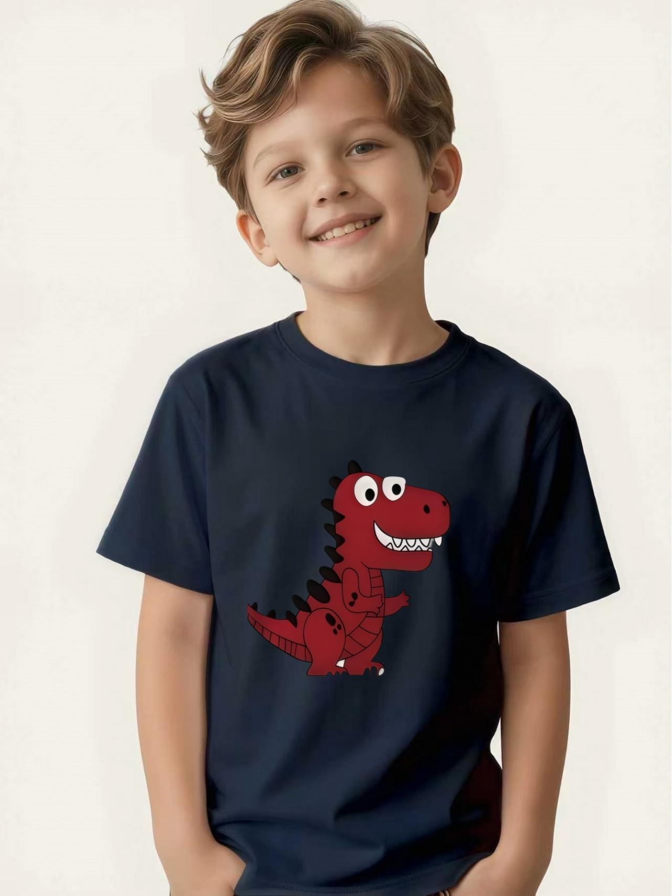 Children s dinosaur theme short-sleeved T-shirt boys and girls trendy tops 160
Children s dinosaur theme short-sleeved T-shirt boys and girls trendy tops 160