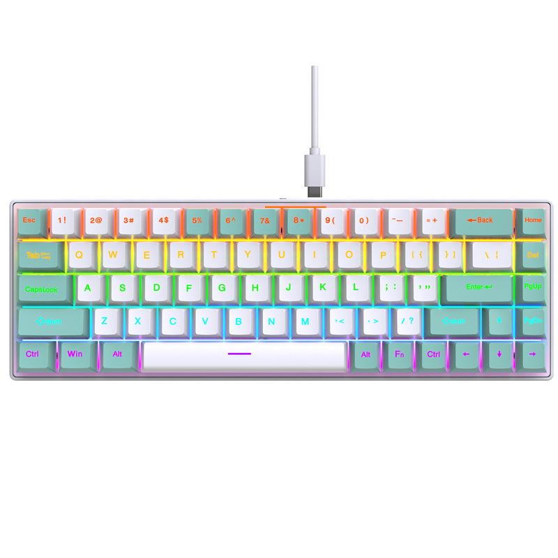 Y-FRUITFUL K68 Color Splicing Wired Keyboard 68-Key RGB Backlit Computer Office Gaming Keyboard C
Y-FRUITFUL K68 Color Splicing Wired Keyboard 68-Key RGB Backlit Computer Office Gaming Keyboard C
