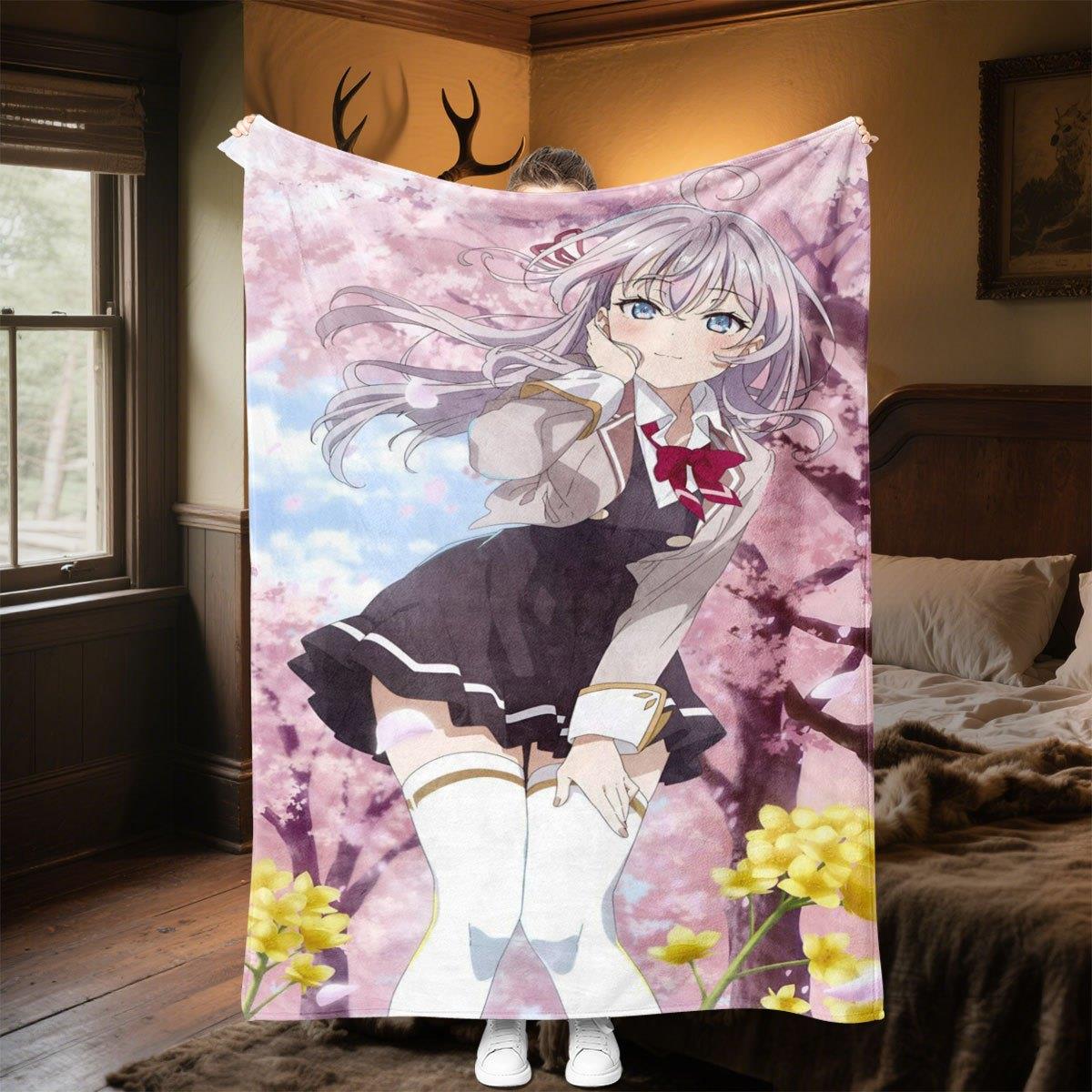 Anime girl with cherry blossom pattern Flannel printed blanket suitable for all seasons for living room office sofa and travel 75x90cm
Anime girl with cherry blossom pattern Flannel printed blanket suitable for all seasons for living room office sofa and travel 75x90cm